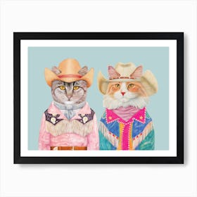 Cowboy Cats 5 Art Print