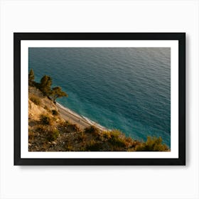 Greek sunset at the beach Art Print