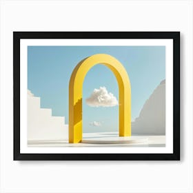 Cumulus Cloud Bathing In Sunlight Acting As A Metaphor For A Dream Resembling An Arch And Shaped Li (1) Art Print