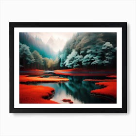 Red Grass In The Forest Art Print