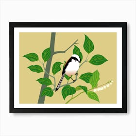 Bird Perched On A Branch Art Print