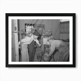 Members And Fsa (Farm Security Administration) Officials At Casa Grande Farms Making Repairs In Farm Machine Art Print