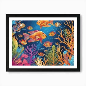 Fishes Under The Sea Art Print