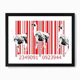 Funny Barcode Animals Art Illustration In Painting Style 103 Art Print