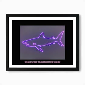 Neon Pink Purple Smallscale Cookiecutter Shark Poster 3 Art Print