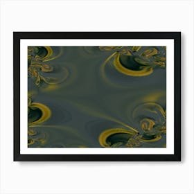 Abstract Pattern In Blue And Yellow 1 Art Print