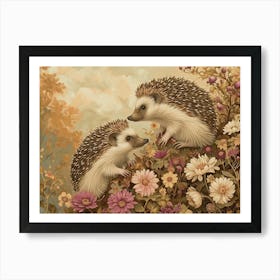 Floral Animal Illustration Hedgehog 5 Art Print