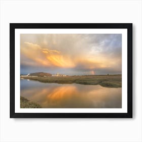 Sunset reflections over Neath River Estuary Art Print