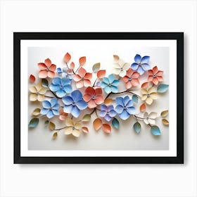 Blossoming 3d Floral Artistry Leaves, Flowers and a Mesmerizing 1 Poster