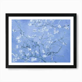 Vincent Van Gogh "Almond Blossom" 1890 in HD Textured Oil Painting | Powder Lilac Blossoms Pattern Art Print