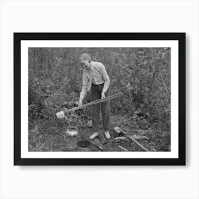 Filling Can With Water From Shallow Well On Farm Near Northome, Minnesota By Russell Lee Art Print