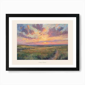 Western Sunset Landscapes Great Plains 3 Poster Art Print