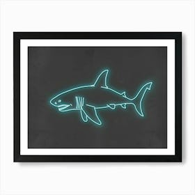 Neon Aqua Wobbegong Shark 6 Art Print