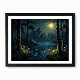 Night In The Forest 2 Art Print