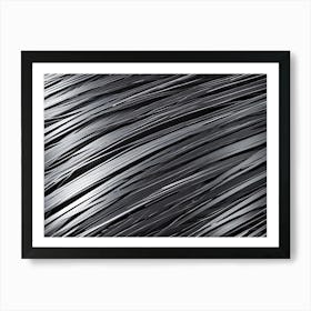 A Texture Of Black, Metallic, Wavy Strips Creating A Dynamic And Textured Background Art Print