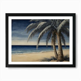 Palm Trees On The Beach 3 Art Print