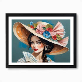 Hat And Fan 3 Art Print