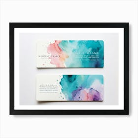 Bundle Of Creative Business Cards Featuring Watercolor Splashes Bursts Of Vibrant Colors In Shades (2) Poster