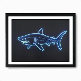 Neon Blue Common Thresher Shark 5 Art Print