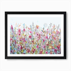 Abstract Floral Meadow 1 Art Print