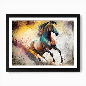 Horse Art Painting Drawing Vintage Retro Illustration Design 26 Art Print