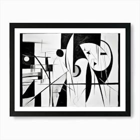 Harmony And Discord Abstract Black And White 2 Art Print
