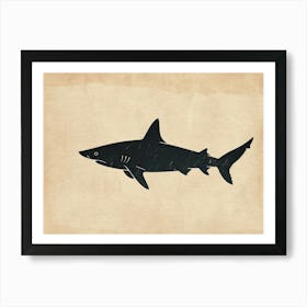 Whitetip Reef Shark Shark Shark Silhouette 1 Art Print