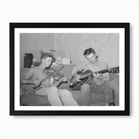 Farmer And His Brother Making Music, Pie Town, New Mexico By Russell Lee Art Print