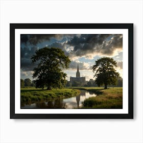 Salisbury Cathedral From The Meadows Art Print