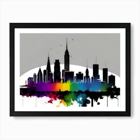 Rainbow City Skyline 5 Art Print