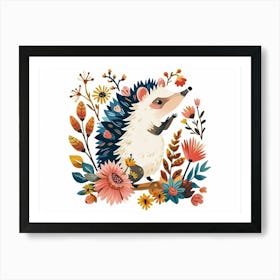 Little Floral Hedgehog 1 Art Print