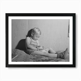 Little Boy, Son Of Farm Worker, In His Home At The Fsa (Farm Security Administration) Labor Camp, Caldwell Art Print