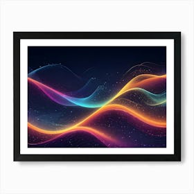 Abstract Image Of Flowing, Colorful Lines, Creating A Wave Like Pattern Art Print