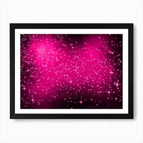 Deep Pink Shining Star Background Art Print