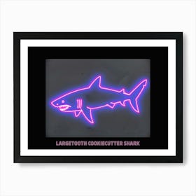 Neon Pink Largetooth Cookiecutter Shark 3 Poster Art Print