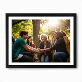 Group Of Women Holding Hands Art Print