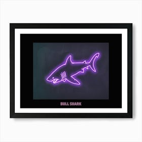 Neon Pink Purple Bull Shark Poster 2 Art Print