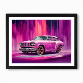 Pink Car 7 Art Print