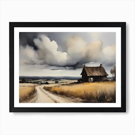 Cloud Oil Painting Farmhouse Nursery French Countryside (11) Art Print