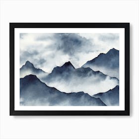 Misty Blue Mountains Art Print