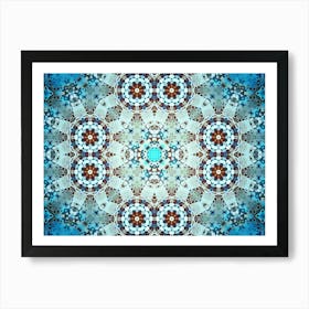 Blue Star Abstract Pattern 2 Art Print