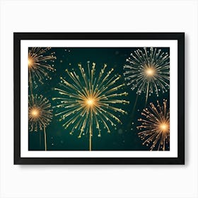 Abstract Image Of A Repeating Pattern Of White Fireworks On A Dark Gray Background 1 Art Print