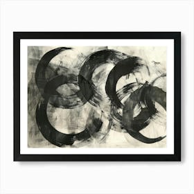 Black And White Circles 2 Art Print