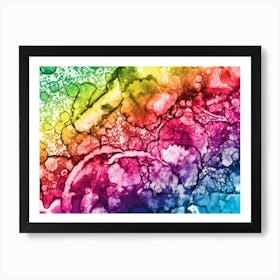 Abstract Watercolor Rainbow 3 Art Print