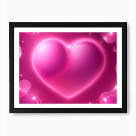 A Glowing Pink Heart Vibrant Horizontal Composition 57 Art Print