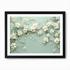 Ideal Green Floral 1 Art Print