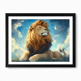 Fantasy Illustration of a Wild Animal Lion 1 Art Print