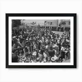 Crowd Of People Watching The Dance At Fiesta, Taos, New Mexico By Russell Lee Art Print