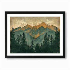 Vintage Landscape Illustration 3 Art Print