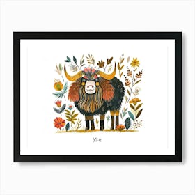 Little Floral Yak 1 Poster Art Print